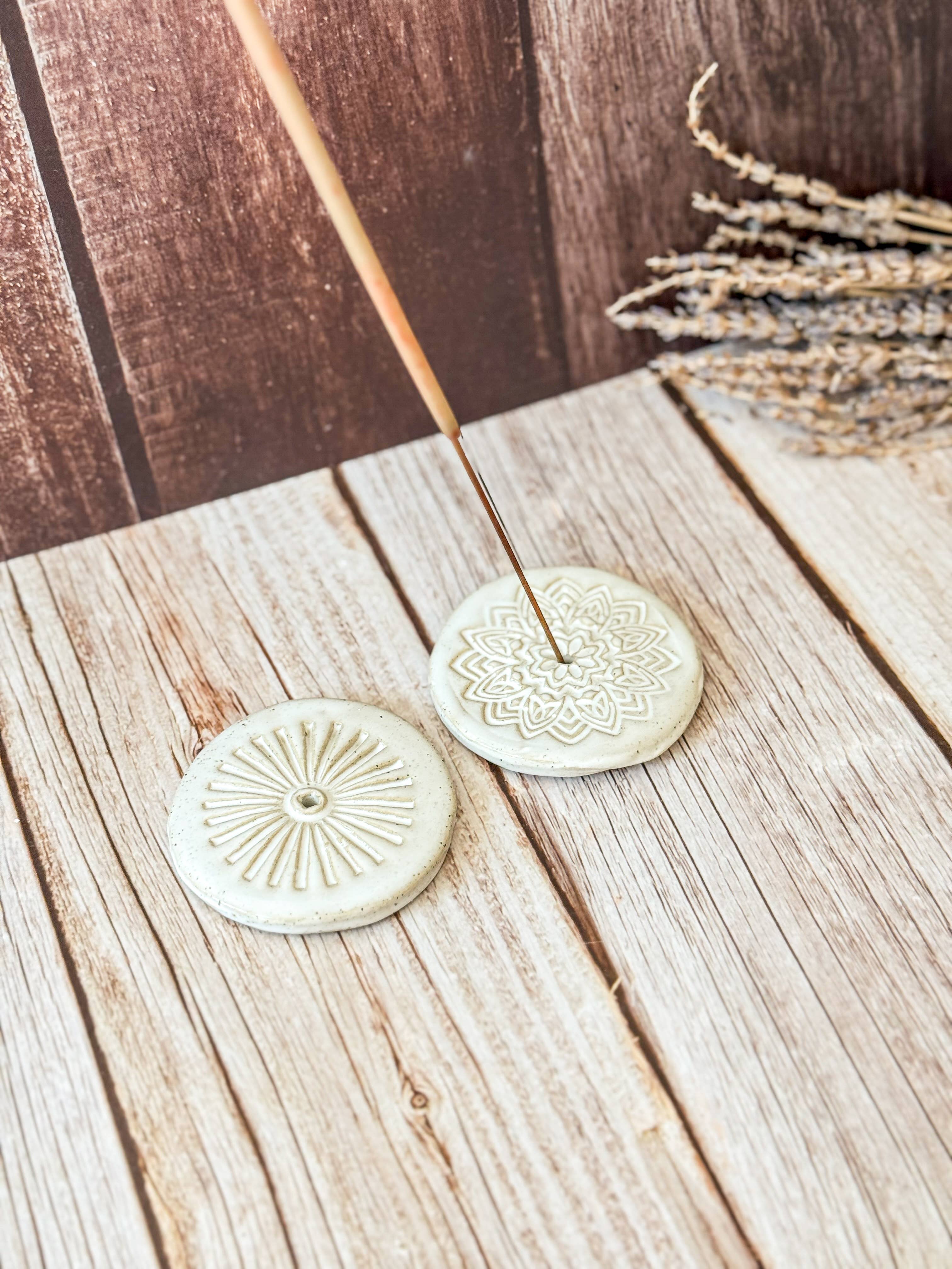 Wolf and Clay Pty Ltd - Handmade Ceramic Incense Holder: Sun