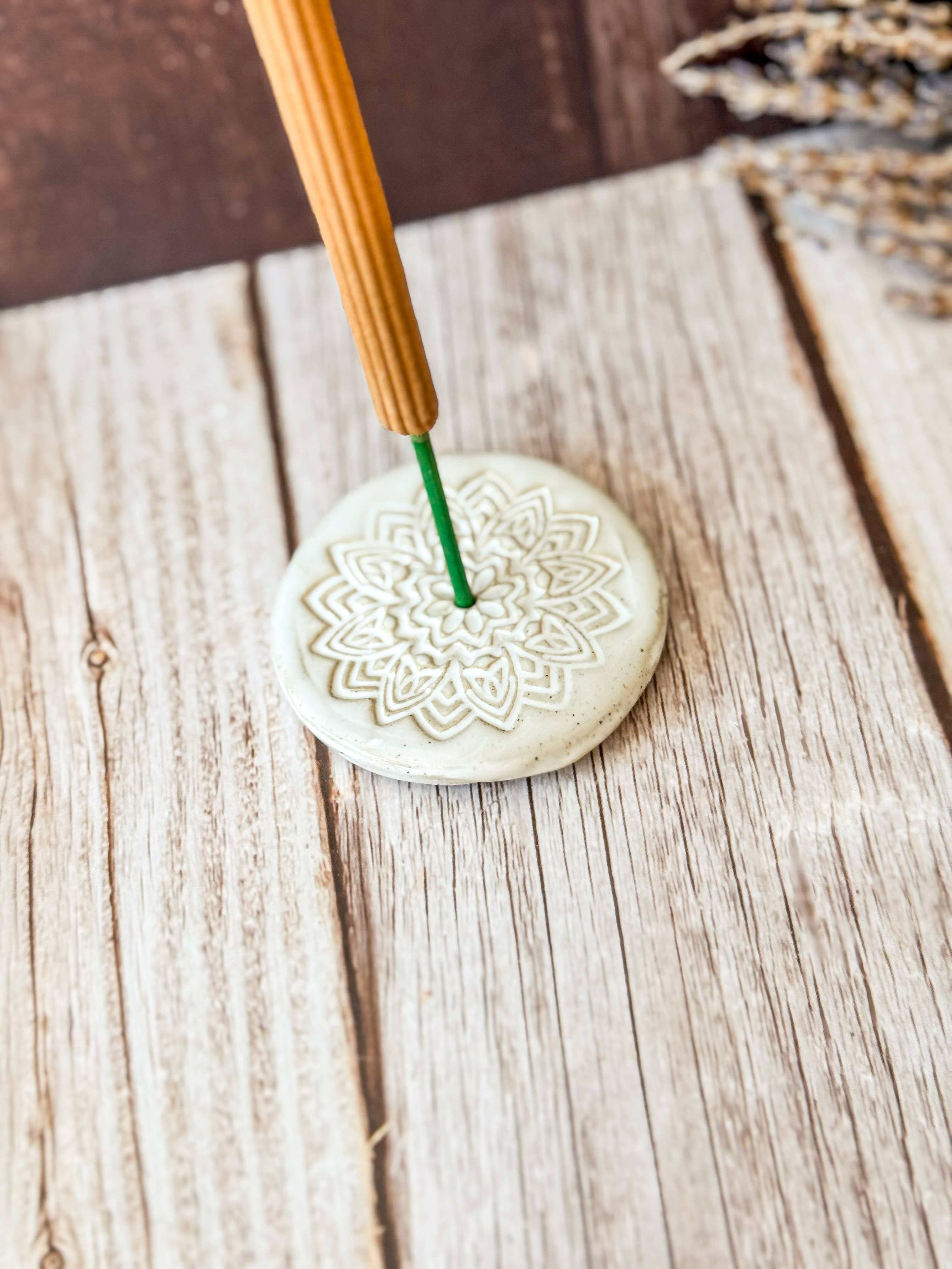 Wolf and Clay Pty Ltd - Handmade Ceramic Incense Holder: Sun