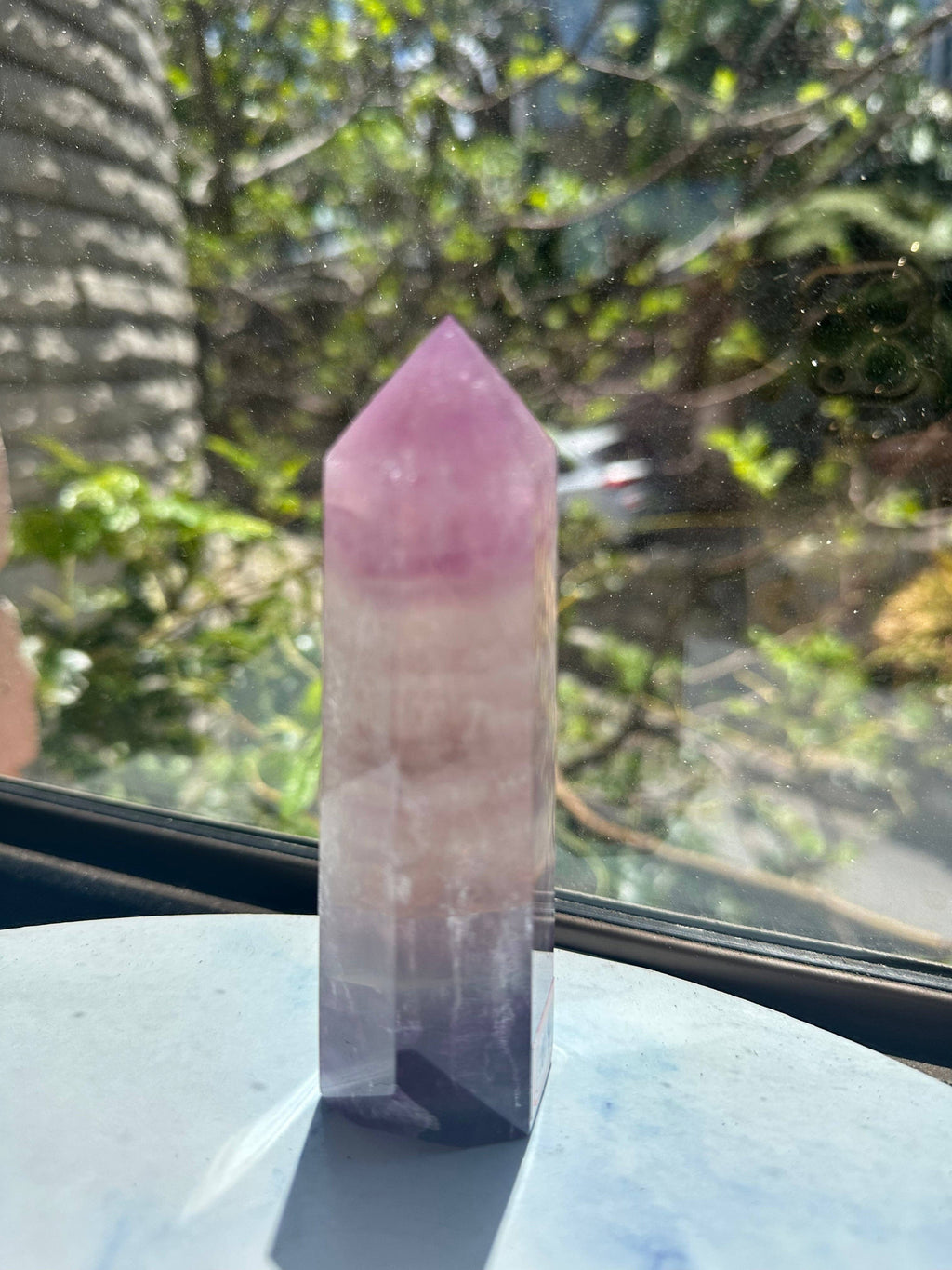Moon Rituals - Large Purple Fluorite Tower | Genuine Brazilian Rainbow Fluorite Generator for Focus & Spiritual Protection #4