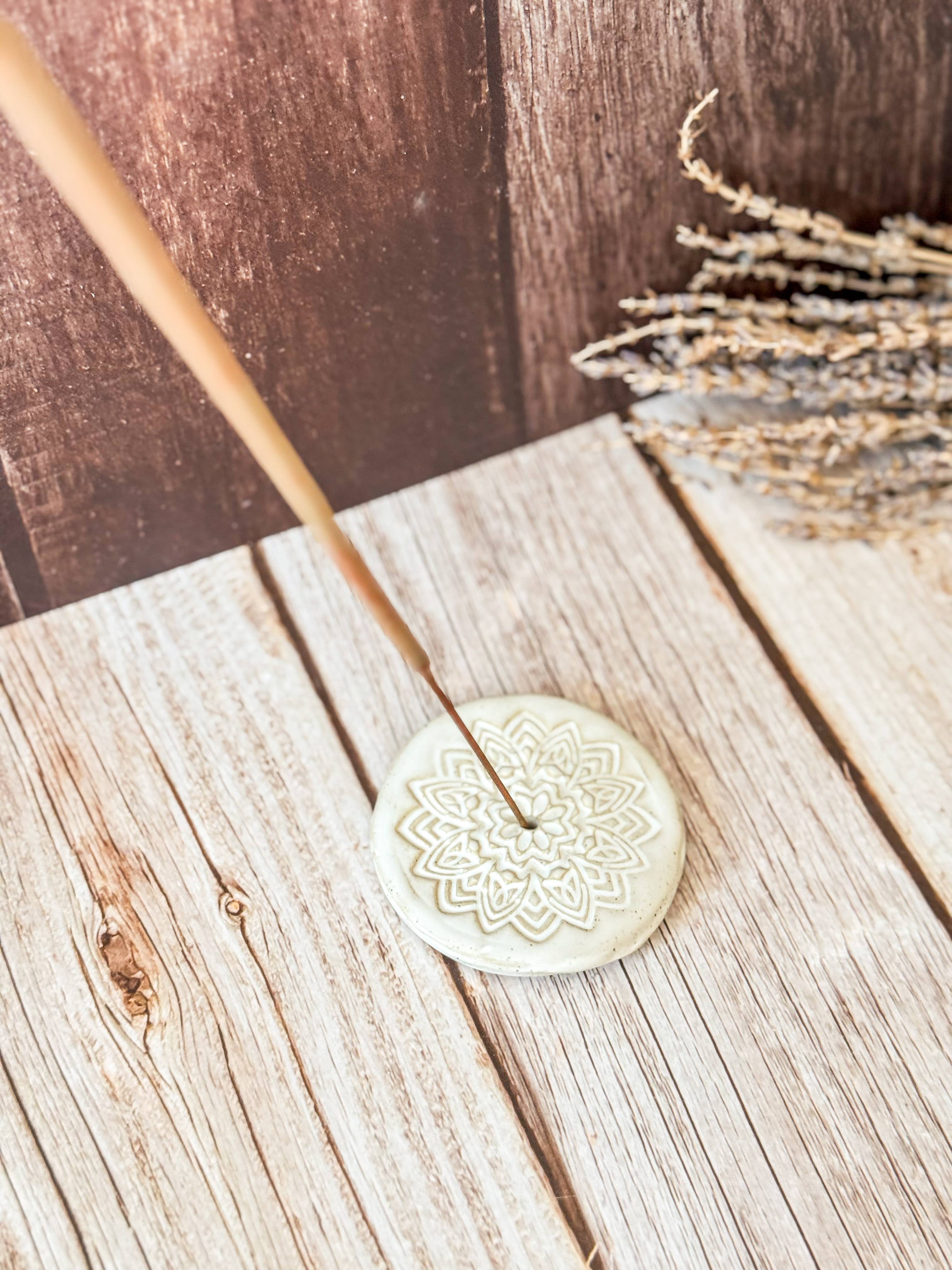 Wolf and Clay Pty Ltd - Handmade Ceramic Incense Holder: Mandala