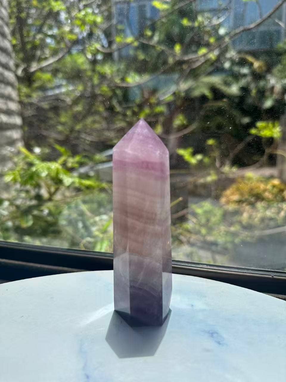 Moon Rituals - Large Purple Fluorite Tower | Genuine Brazilian Rainbow Fluorite Generator for Focus & Spiritual Protection #4