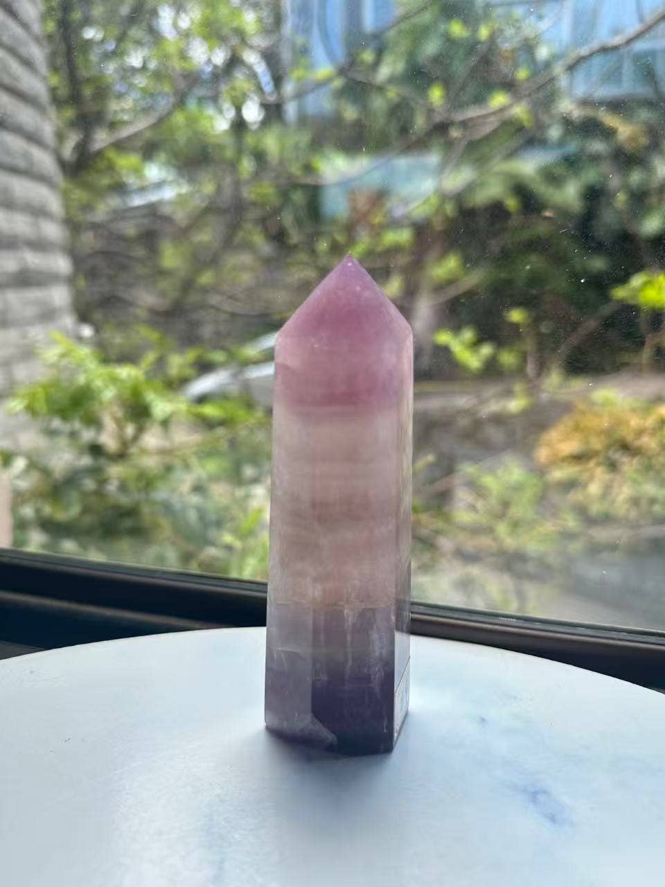 Moon Rituals - Large Purple Fluorite Tower | Genuine Brazilian Rainbow Fluorite Generator for Focus & Spiritual Protection #4