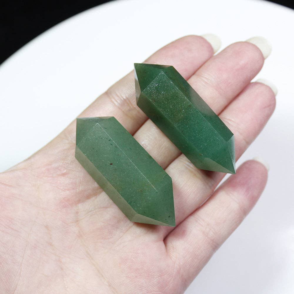 Moon Rituals - Double Terminated Point Green Aventurine Crystal for Luck and Prosperity