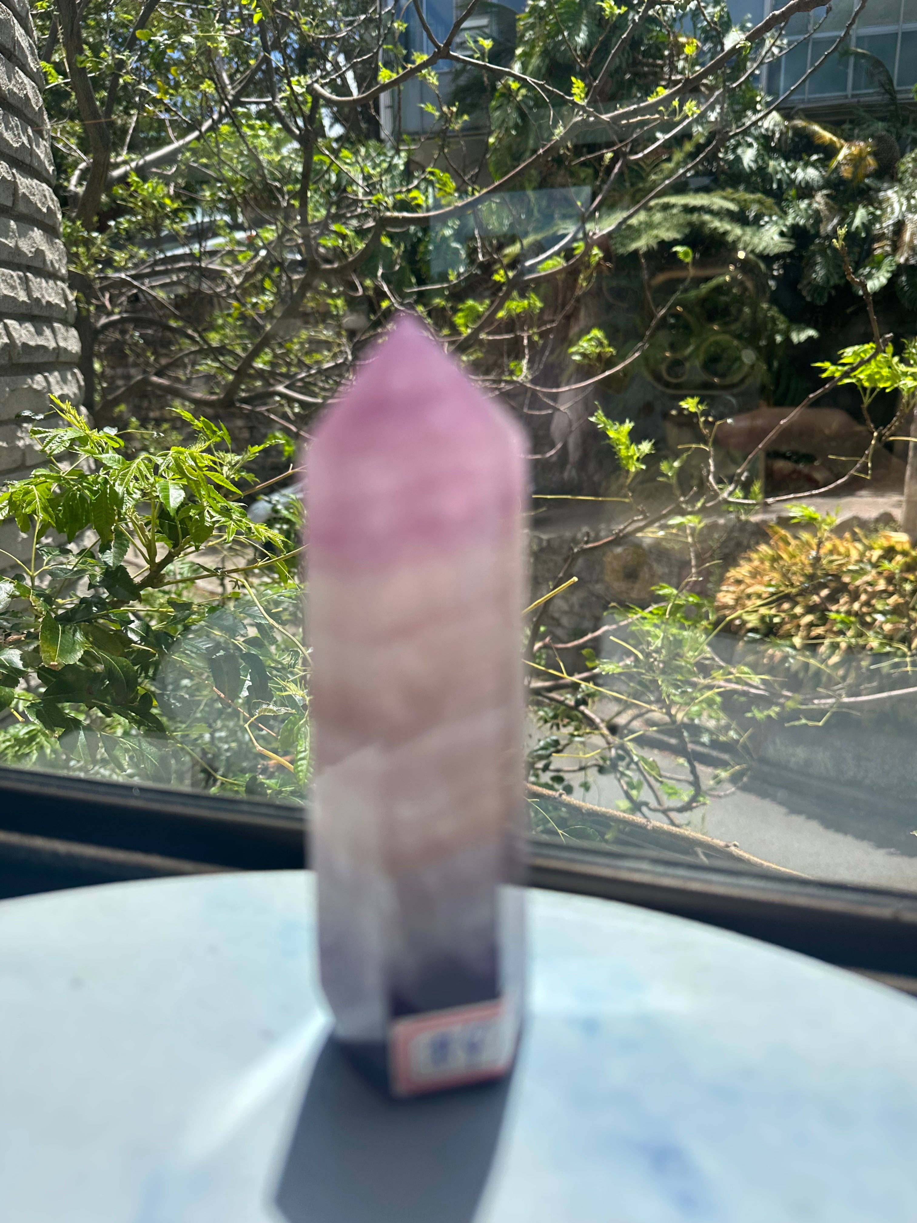 Moon Rituals - Large Purple Fluorite Tower | Genuine Brazilian Rainbow Fluorite Generator for Focus & Spiritual Protection #4
