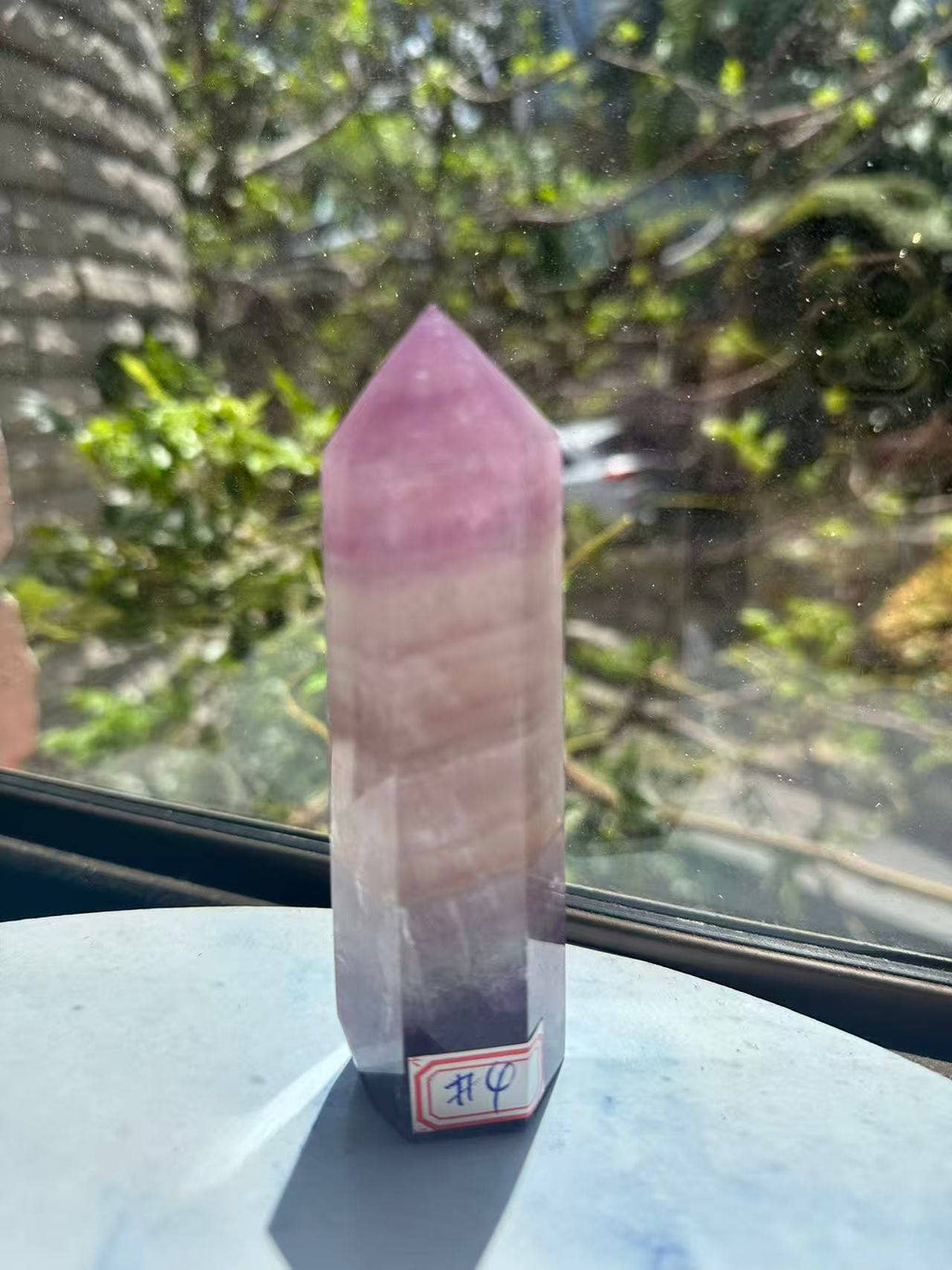 Moon Rituals - Large Purple Fluorite Tower | Genuine Brazilian Rainbow Fluorite Generator for Focus & Spiritual Protection #4