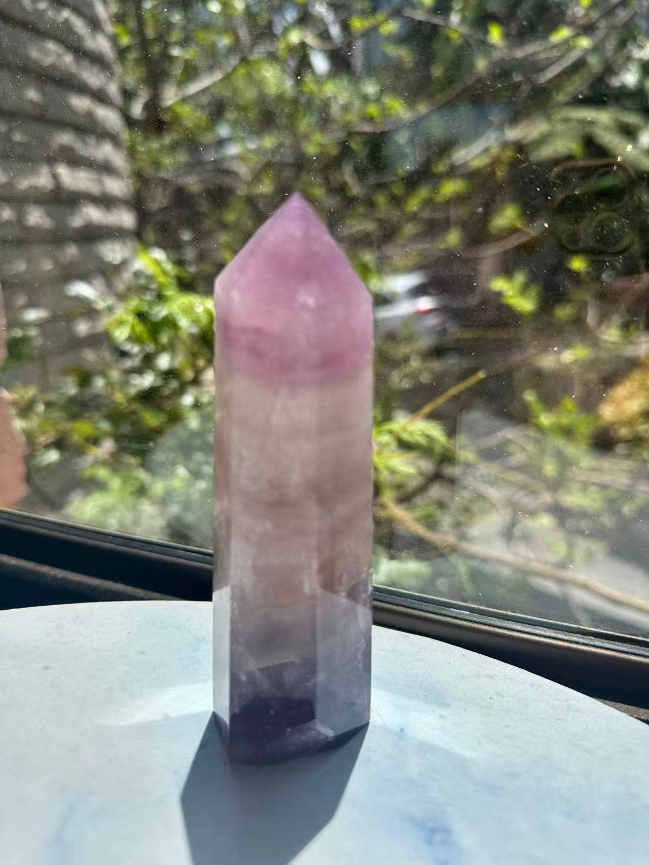 Moon Rituals - Large Purple Fluorite Tower | Genuine Brazilian Rainbow Fluorite Generator for Focus & Spiritual Protection #4