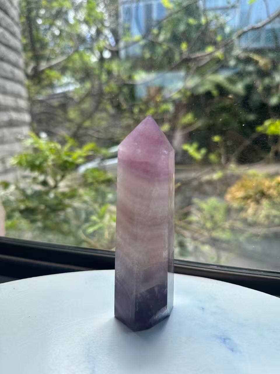 Moon Rituals - Large Purple Fluorite Tower | Genuine Brazilian Rainbow Fluorite Generator for Focus & Spiritual Protection #4