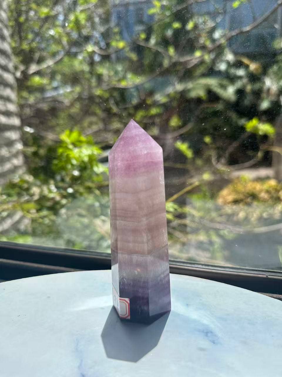 Moon Rituals - Large Purple Fluorite Tower | Genuine Brazilian Rainbow Fluorite Generator for Focus & Spiritual Protection #4