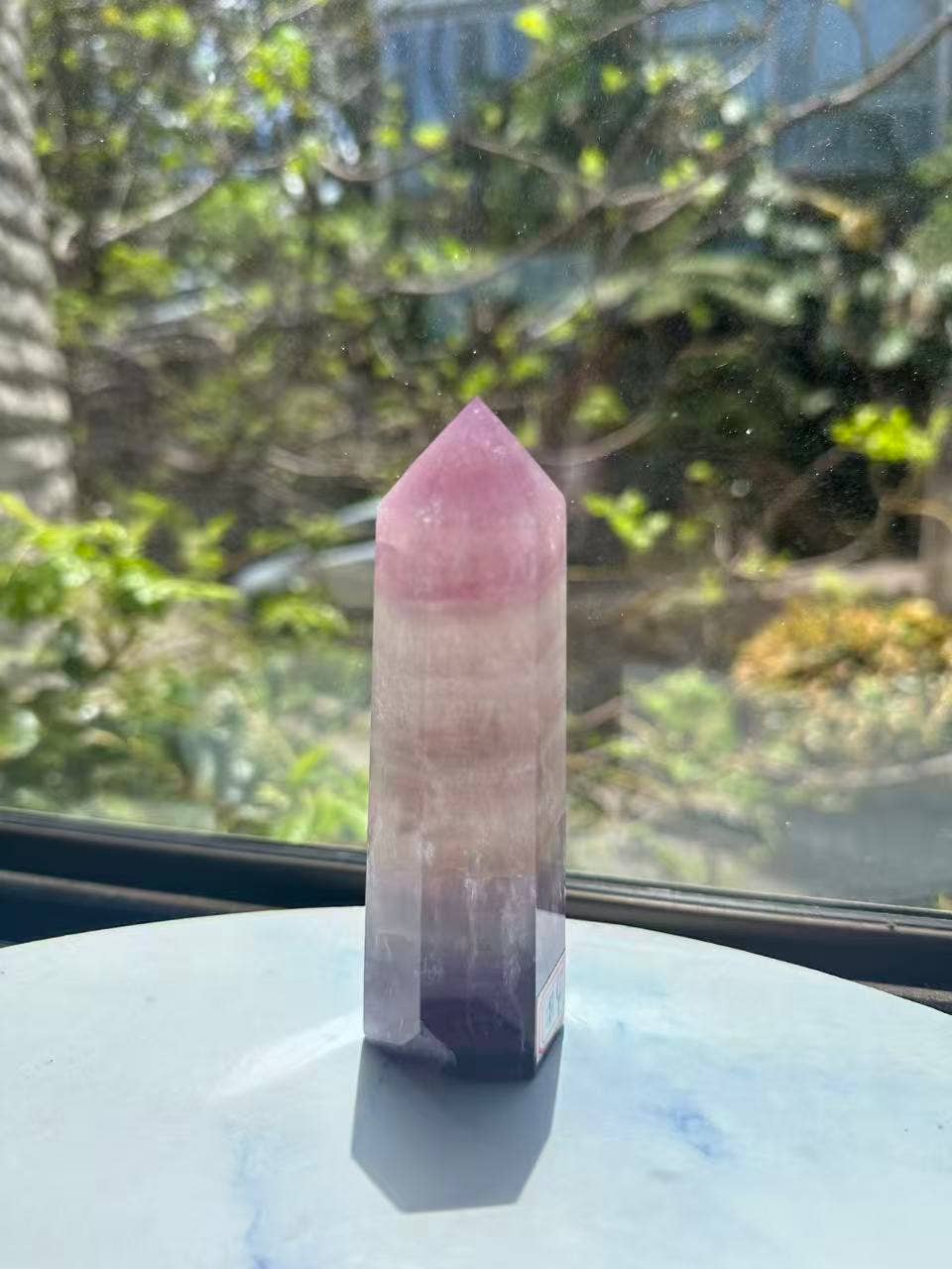 Moon Rituals - Large Purple Fluorite Tower | Genuine Brazilian Rainbow Fluorite Generator for Focus & Spiritual Protection #4