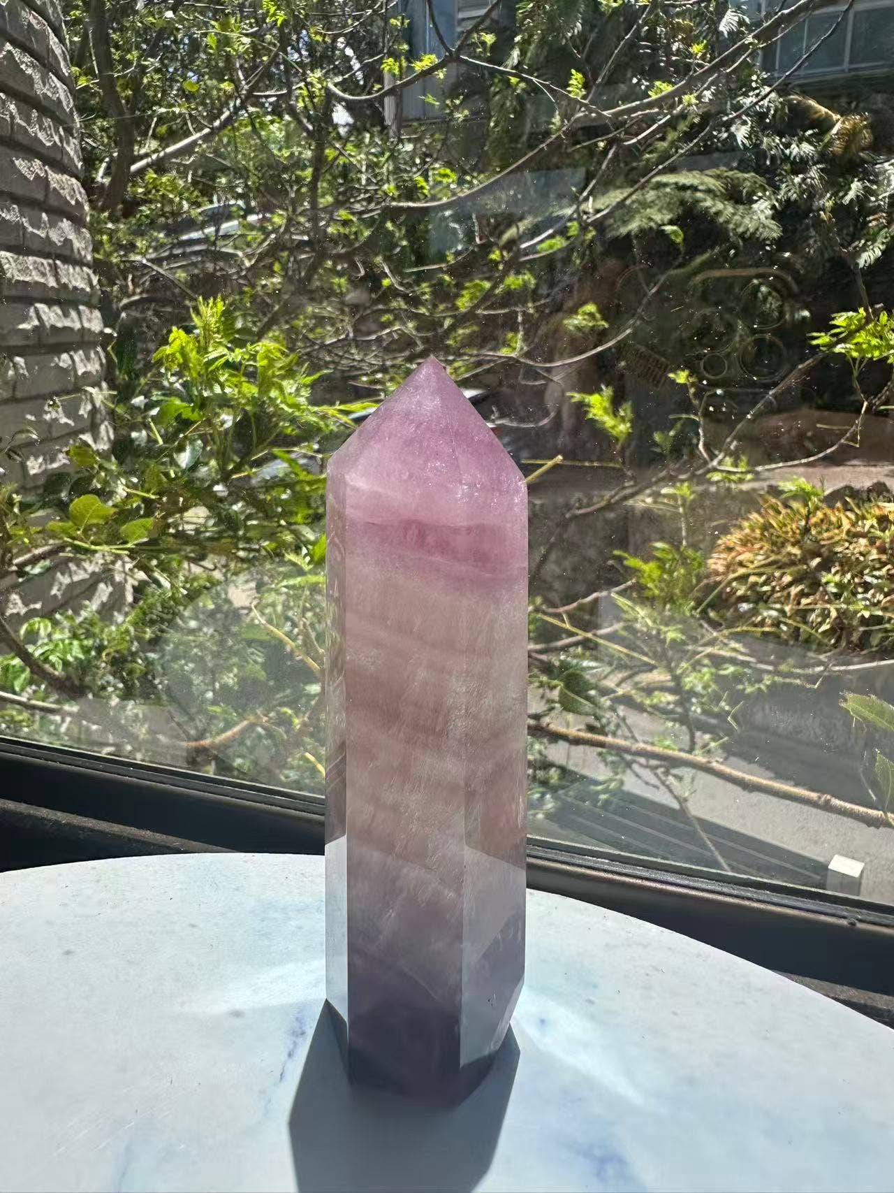 Moon Rituals - Large Purple Fluorite Tower | Genuine Brazilian Rainbow Fluorite Generator for Focus & Spiritual Protection #4