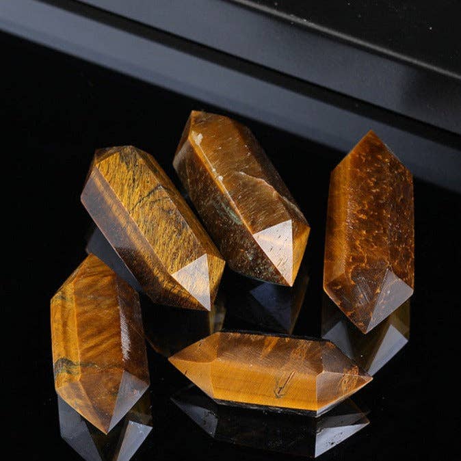 Moon Rituals - Energizing Tiger's Eye Double Terminated Point Tower Generator - Meditation