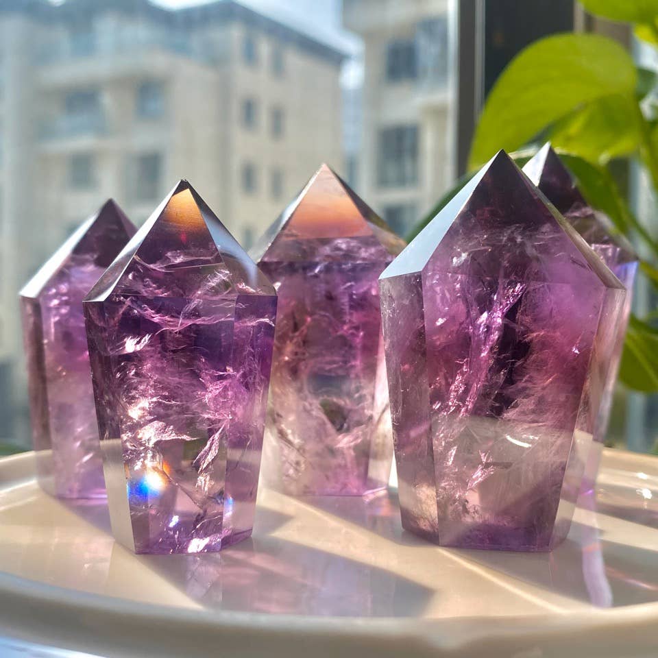 Moon Rituals - AAAA Grade Uruguay Amethyst Tower | Deep Purple Natural Crystal Generator: 35-50g