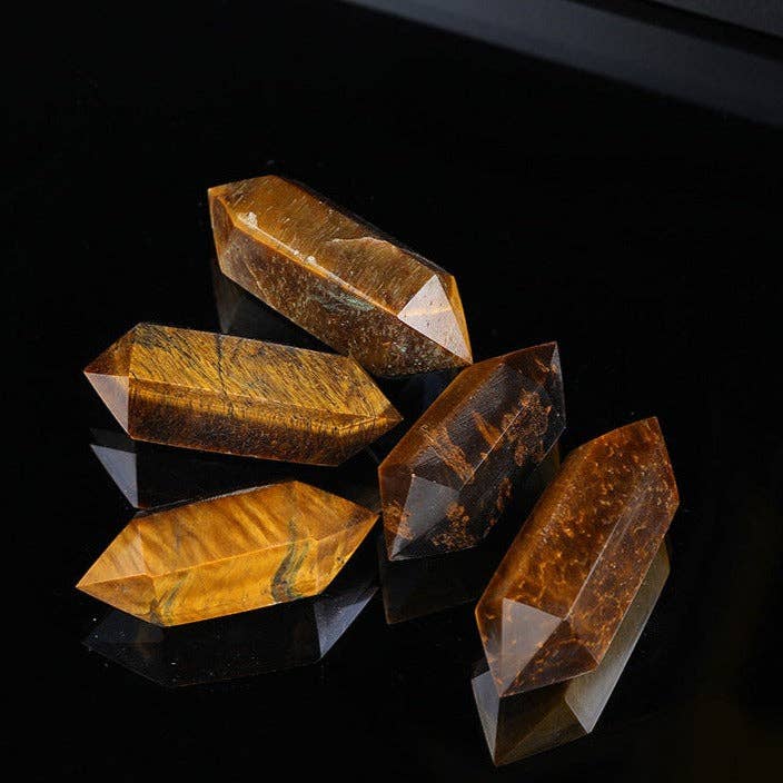 Moon Rituals - Energizing Tiger's Eye Double Terminated Point Tower Generator - Meditation
