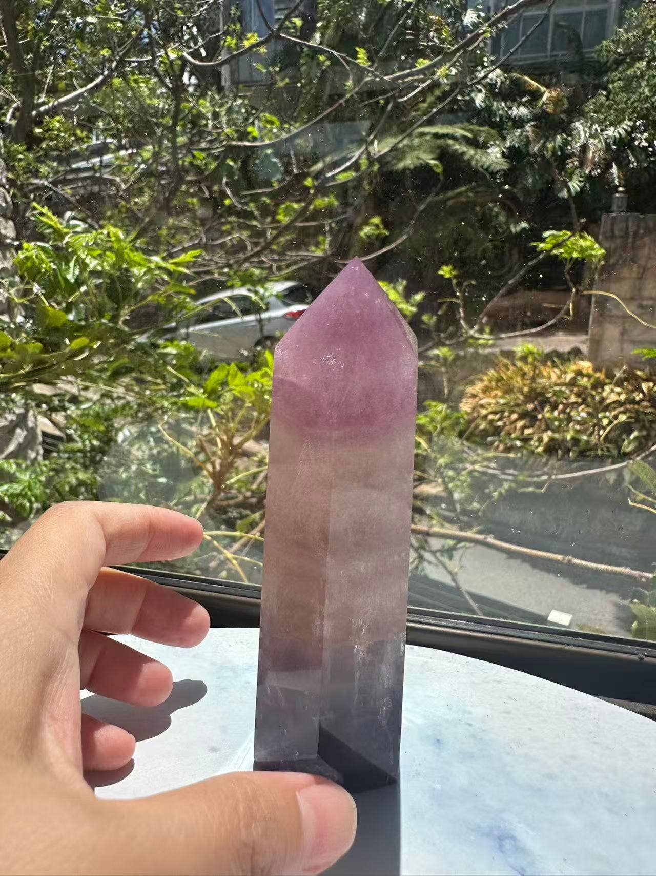 Moon Rituals - Large Purple Fluorite Tower | Genuine Brazilian Rainbow Fluorite Generator for Focus & Spiritual Protection #4